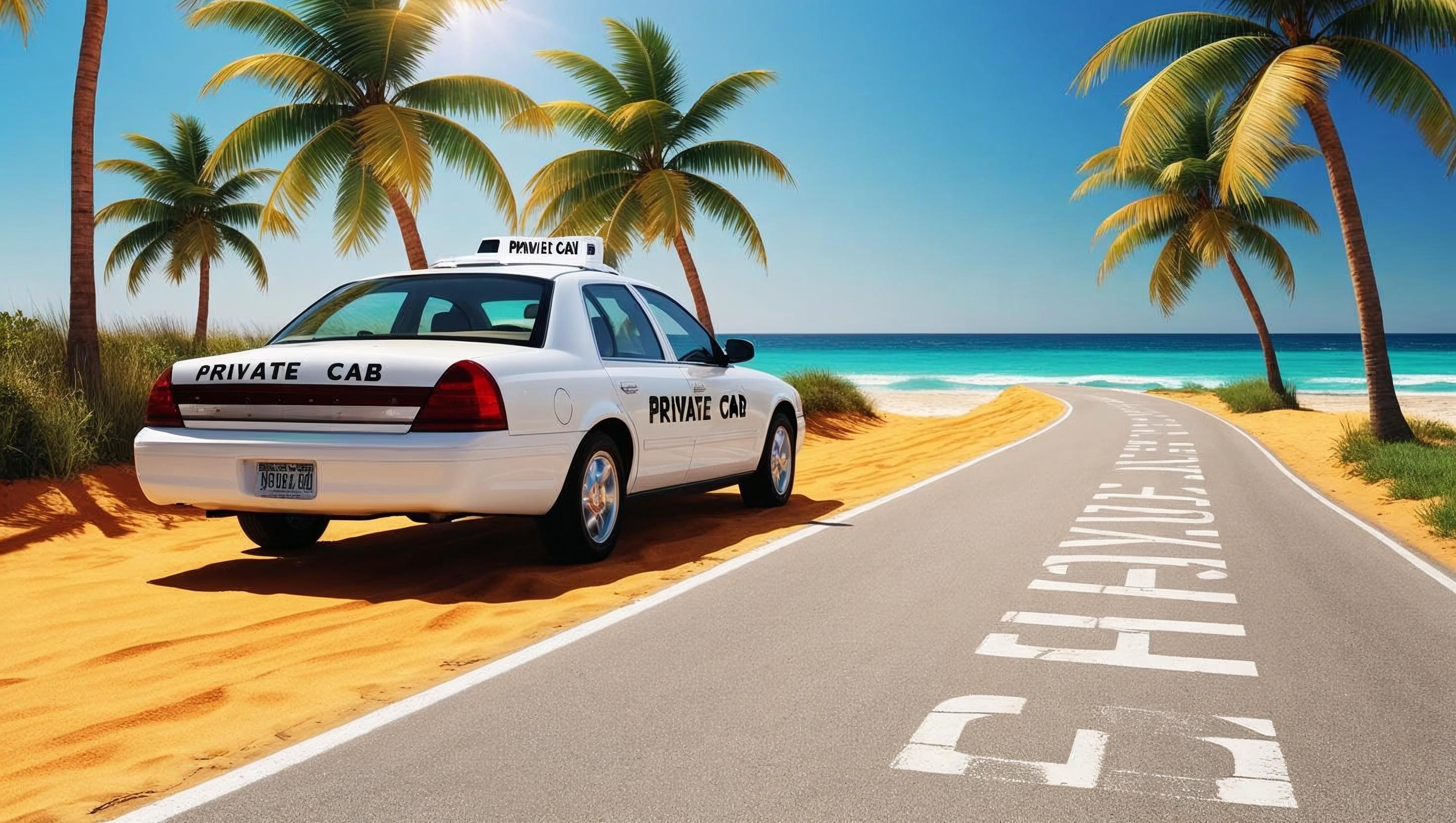 Taxi on beach road